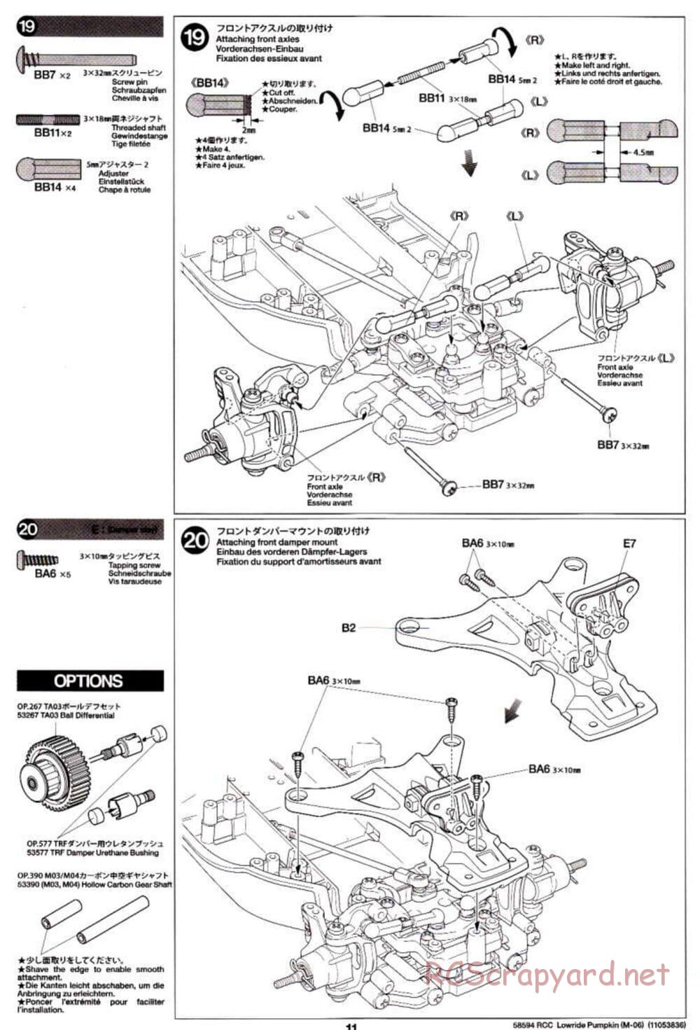 Tamiya - Lowride Pumpkin - M-06 Chassis - Manual - Page 11