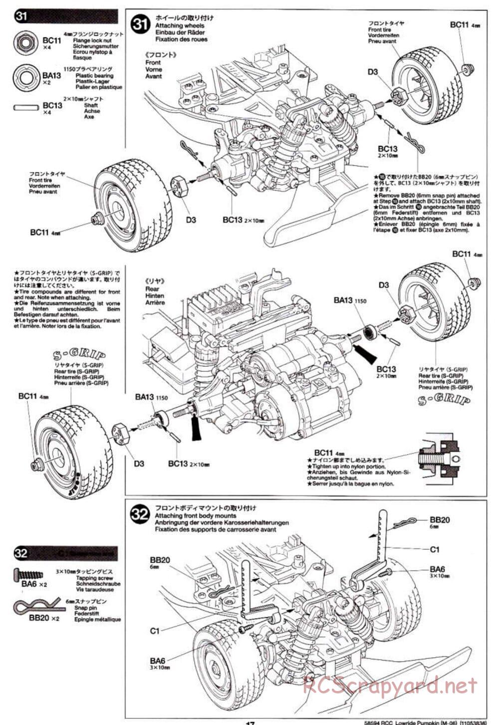 Tamiya - Lowride Pumpkin - M-06 Chassis - Manual - Page 17