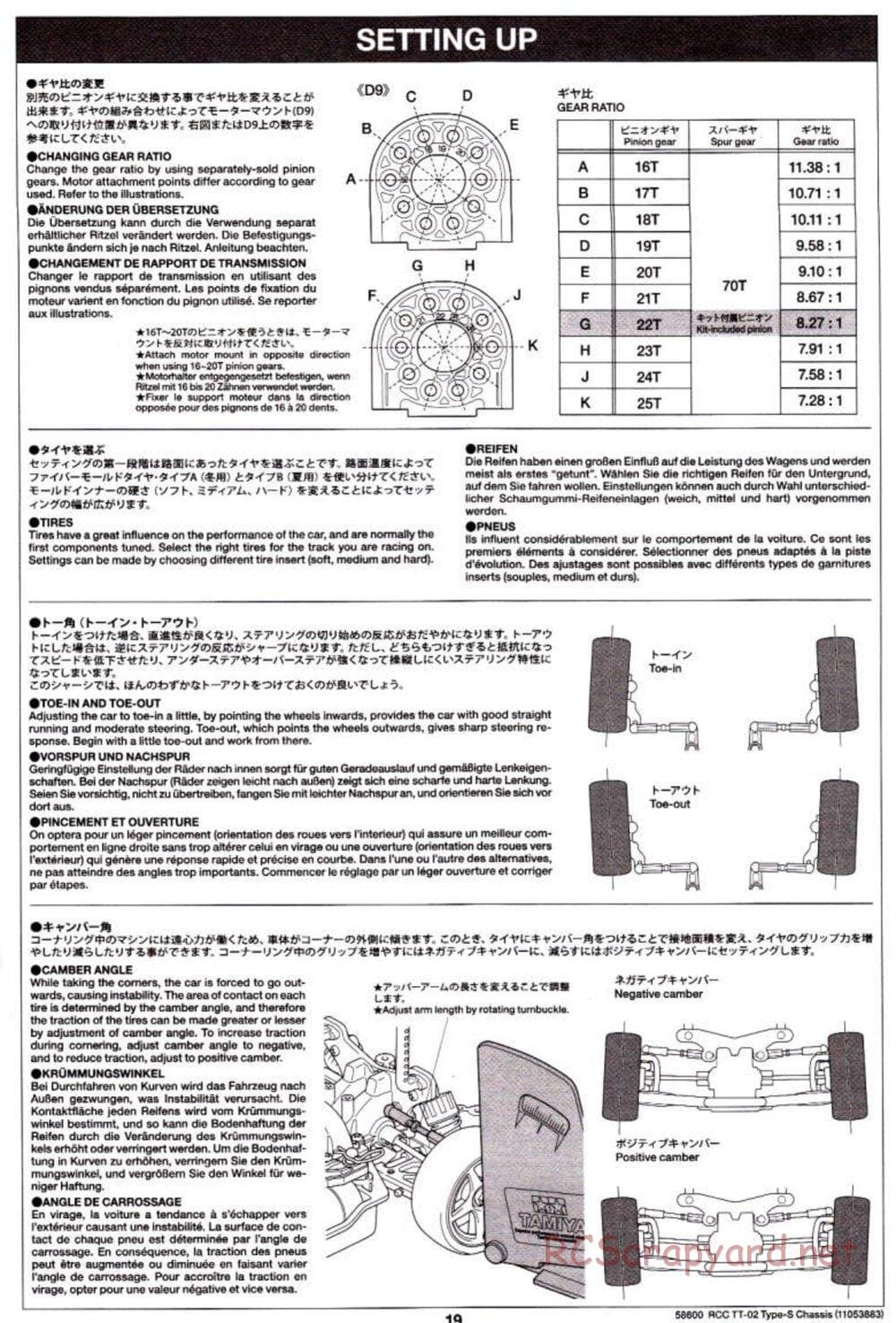 Tamiya - TT-02 Type-S Chassis - Manual - Page 19
