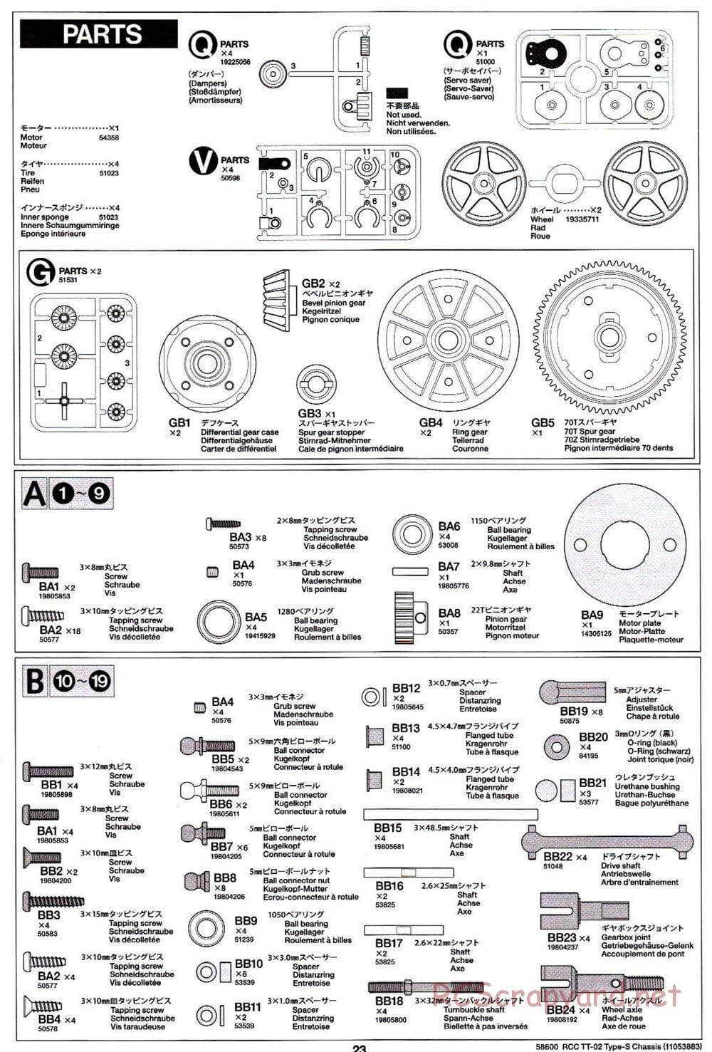 Tamiya - TT-02 Type-S Chassis - Manual - Page 23