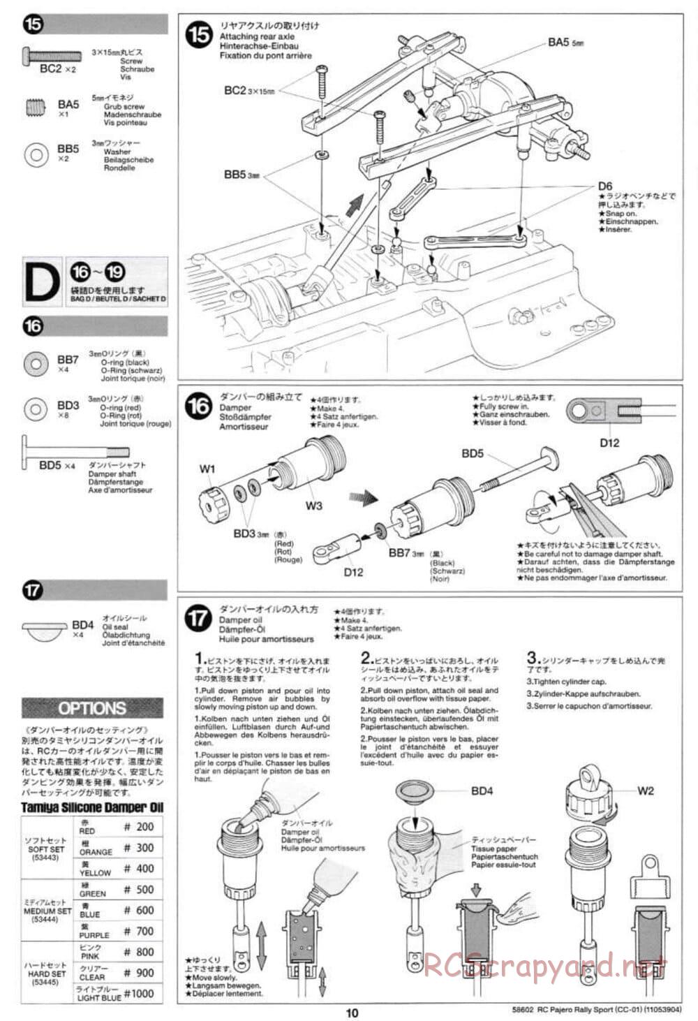 Tamiya - Mitsubishi Pajero Rally Sport - CC-01 Chassis - Manual - Page 10