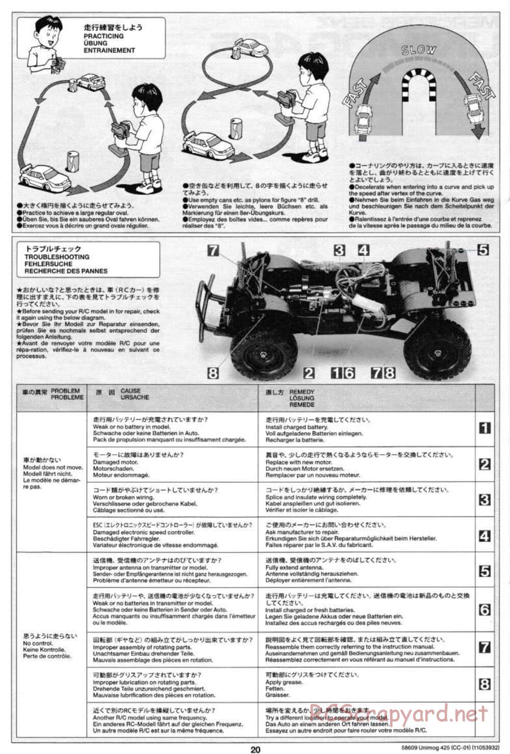 Tamiya - Mercedes-Benz Unimog 425 - CC-01 Chassis - Manual - Page 20