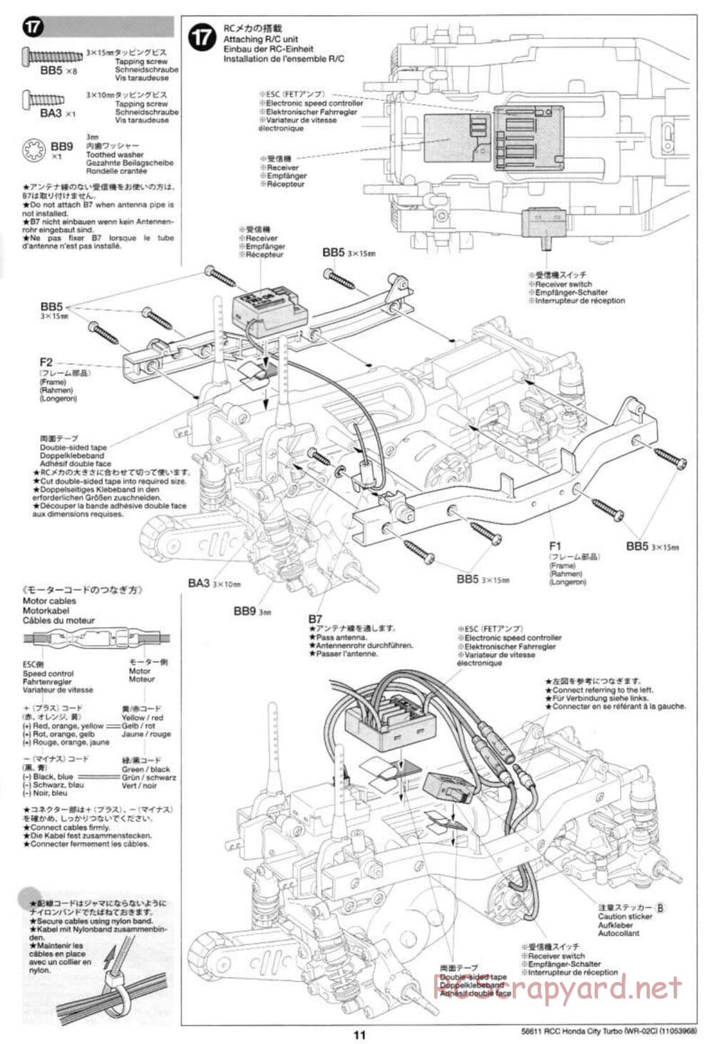 Tamiya - Honda City Turbo - WR-02C Chassis - Manual - Page 11