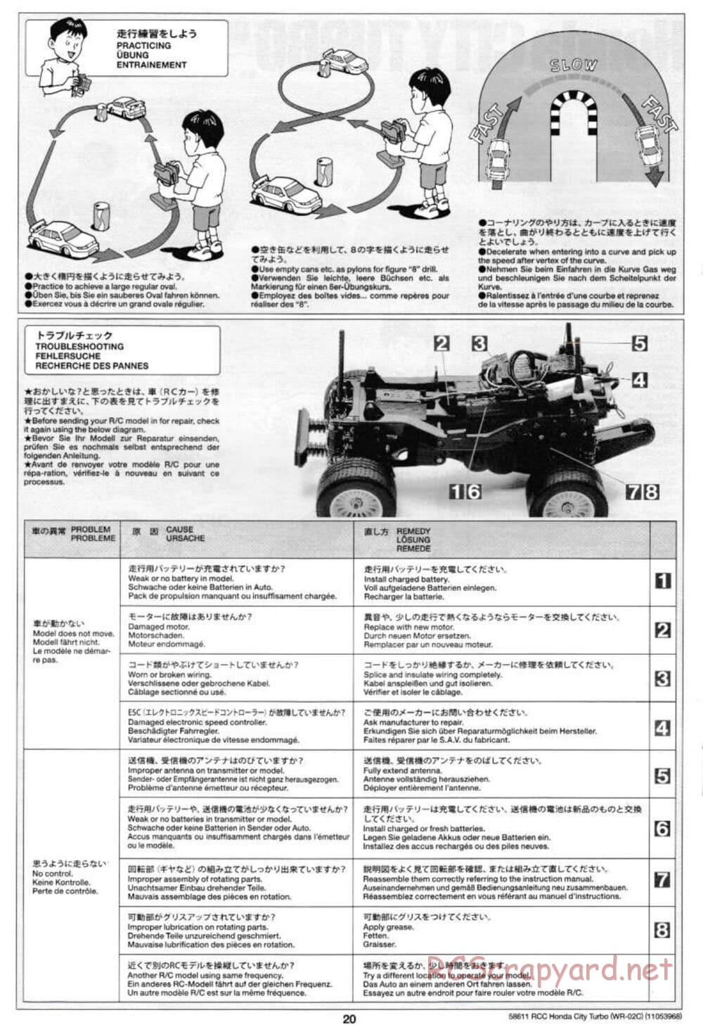 Tamiya - Honda City Turbo - WR-02C Chassis - Manual - Page 20