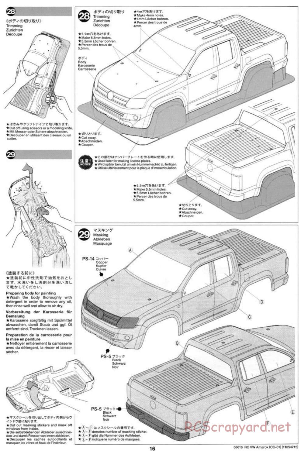 Tamiya - Volkswagen Amarok - CC-01 Chassis - Manual - Page 16
