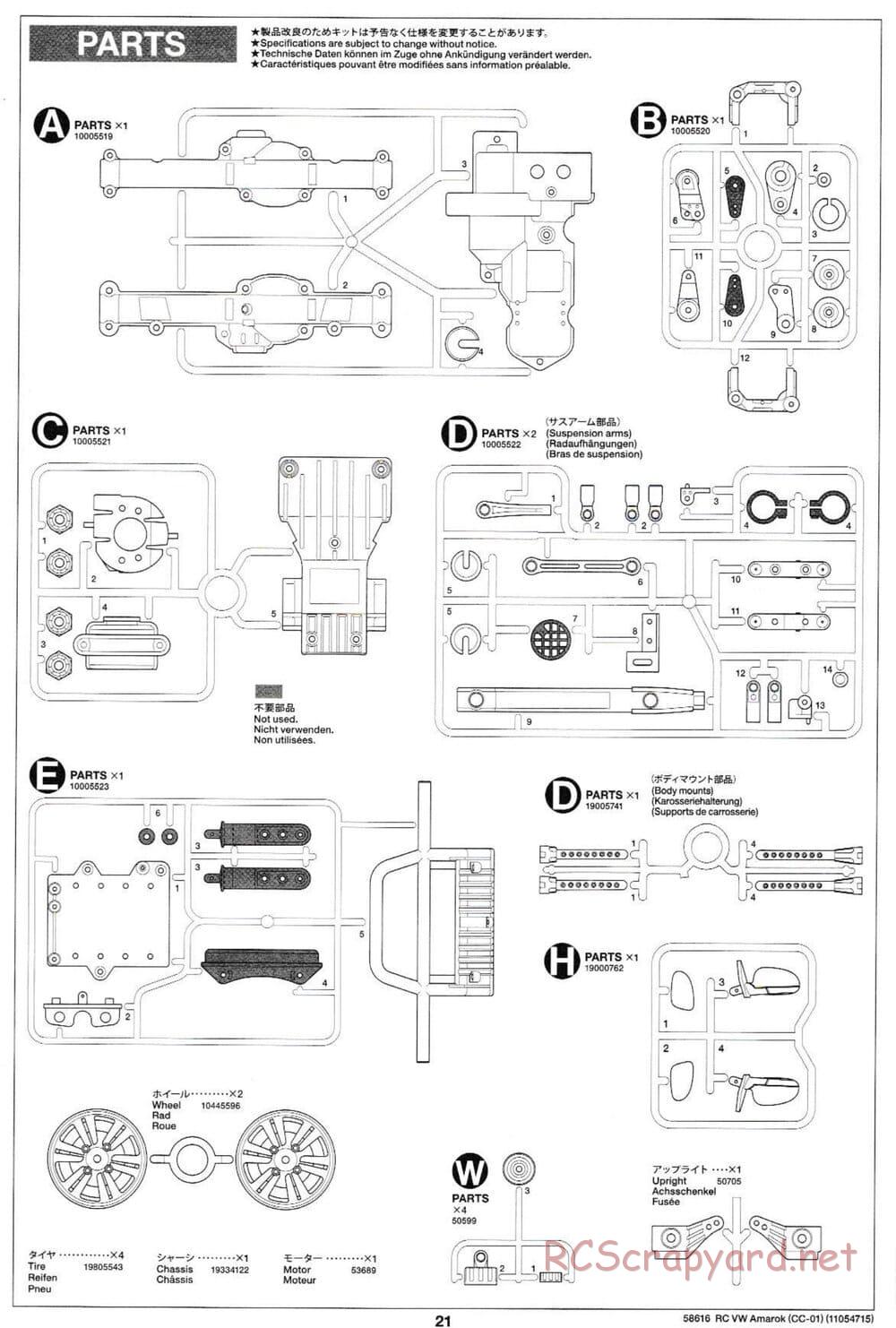 Tamiya - Volkswagen Amarok - CC-01 Chassis - Manual - Page 21