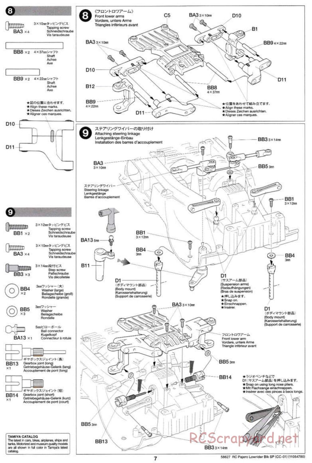 Tamiya - Mitsubishi Pajero Custom Lowrider Black Special - CC-01 Chassis - Manual - Page 7