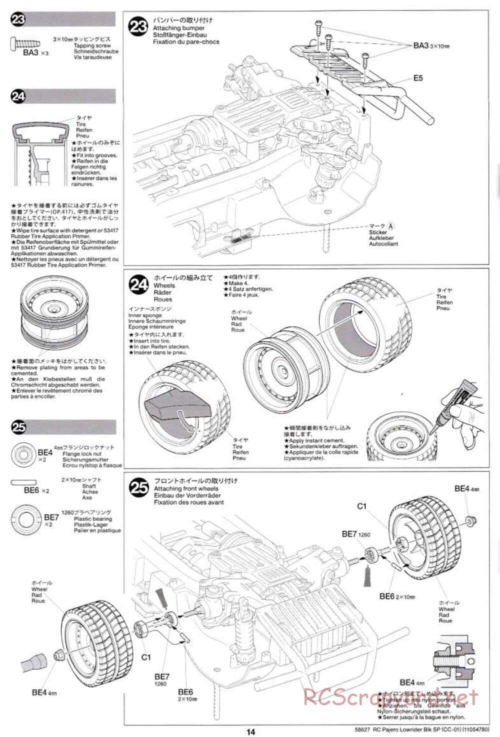 Tamiya - Mitsubishi Pajero Custom Lowrider Black Special - CC-01 Chassis - Manual - Page 14