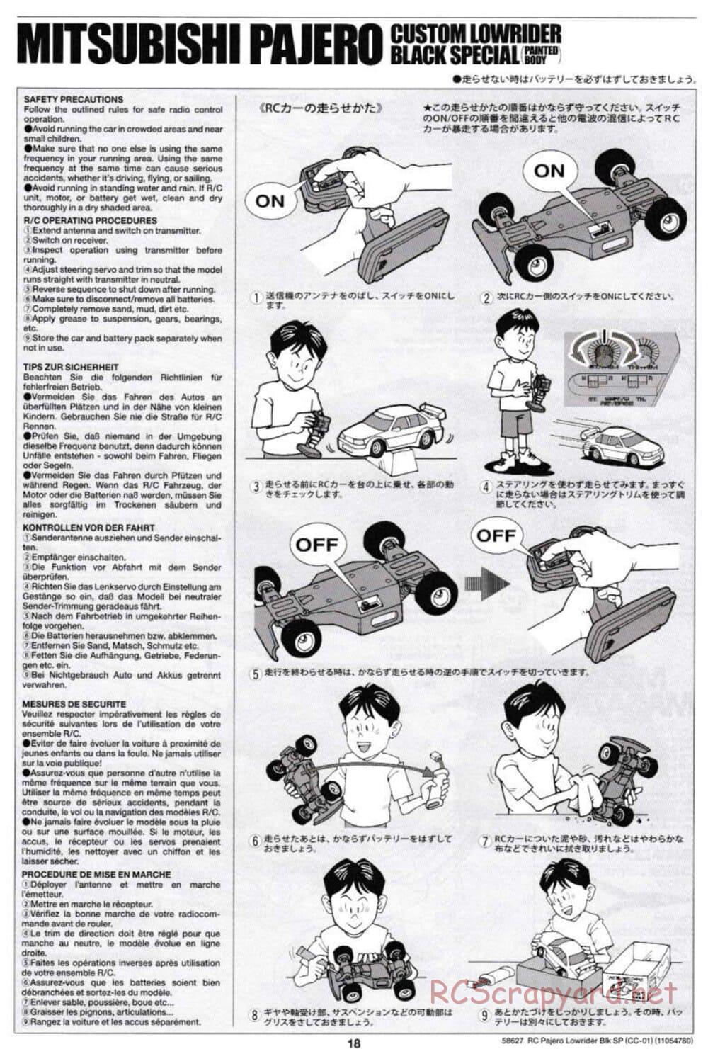 Tamiya - Mitsubishi Pajero Custom Lowrider Black Special - CC-01 Chassis - Manual - Page 18