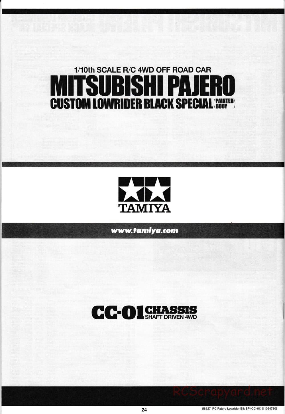 Tamiya - Mitsubishi Pajero Custom Lowrider Black Special - CC-01 Chassis - Manual - Page 24