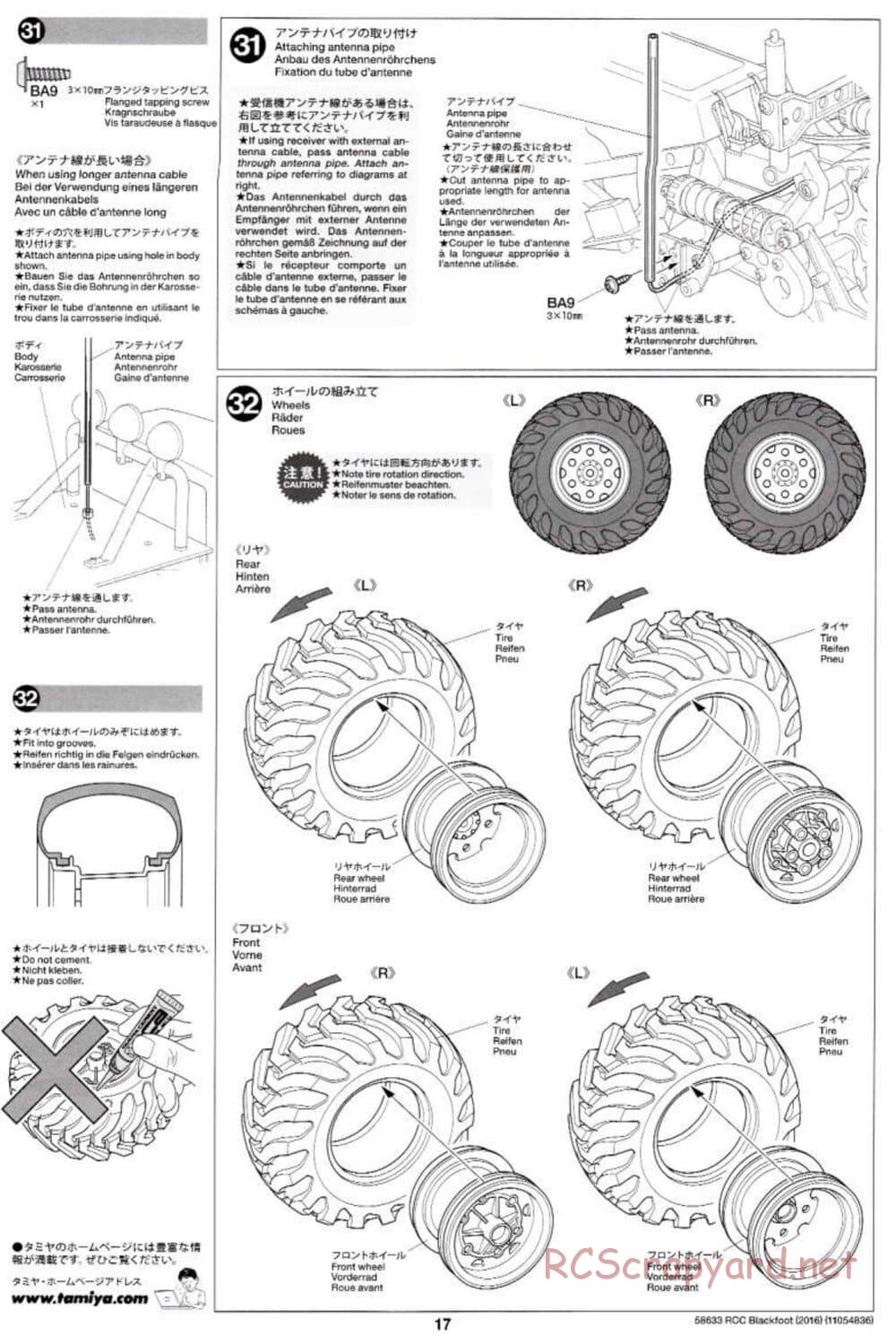 Tamiya - Blackfoot 2016 - ORV Chassis - Manual - Page 17