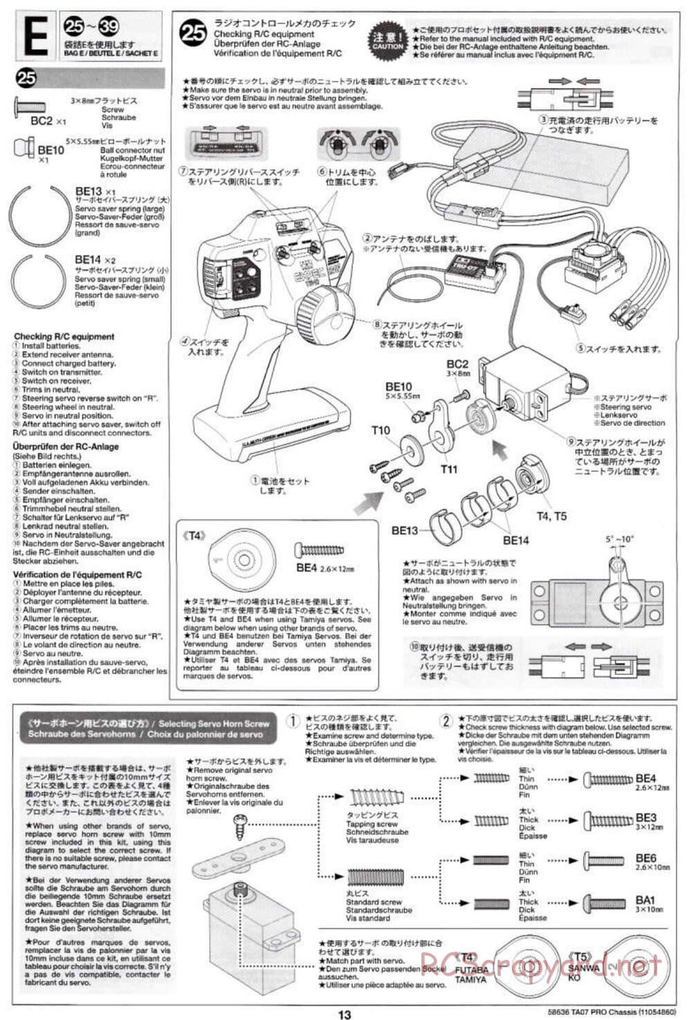 Tamiya - TA07 Pro Chassis - Manual - Page 13