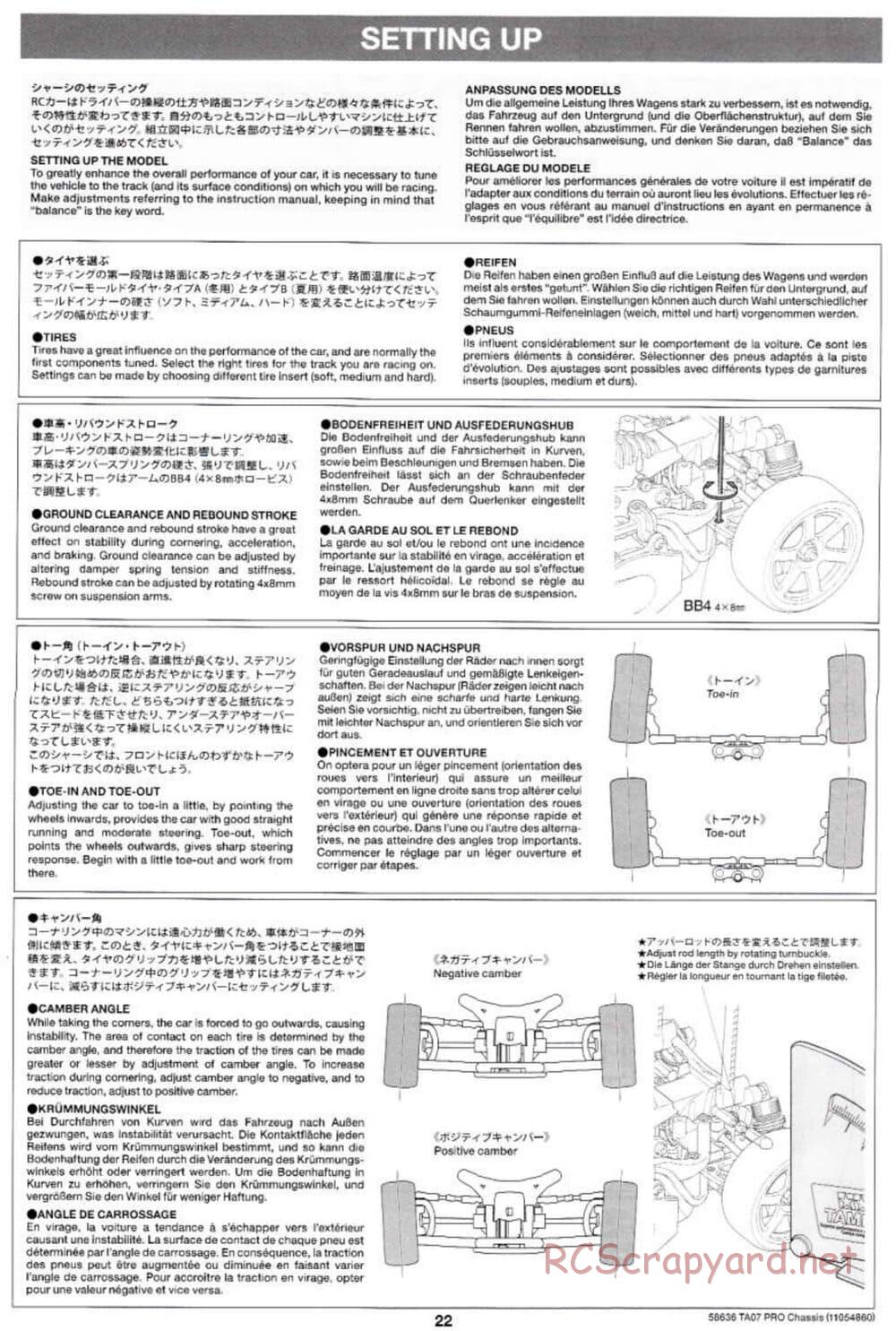 Tamiya - TA07 Pro Chassis - Manual - Page 22