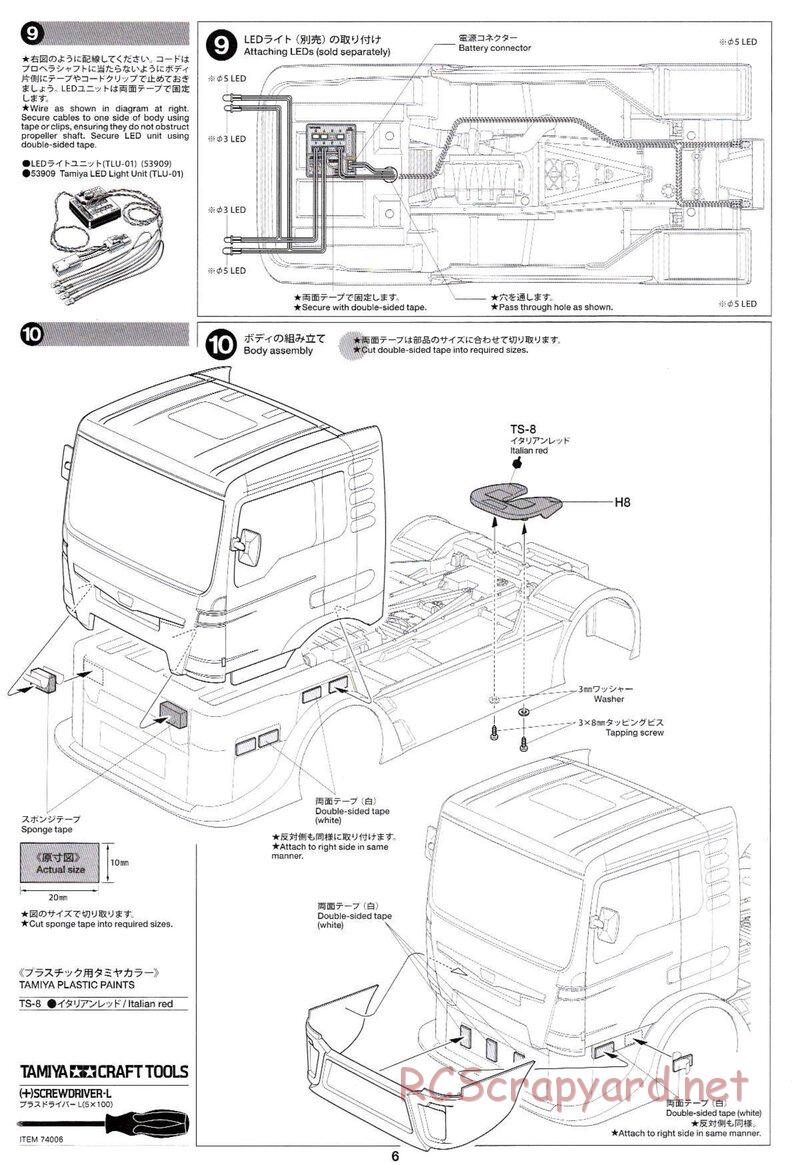 Tamiya - Team Reinert Racing MAN TGS - TT-01E Chassis - Body Manual - Page 6