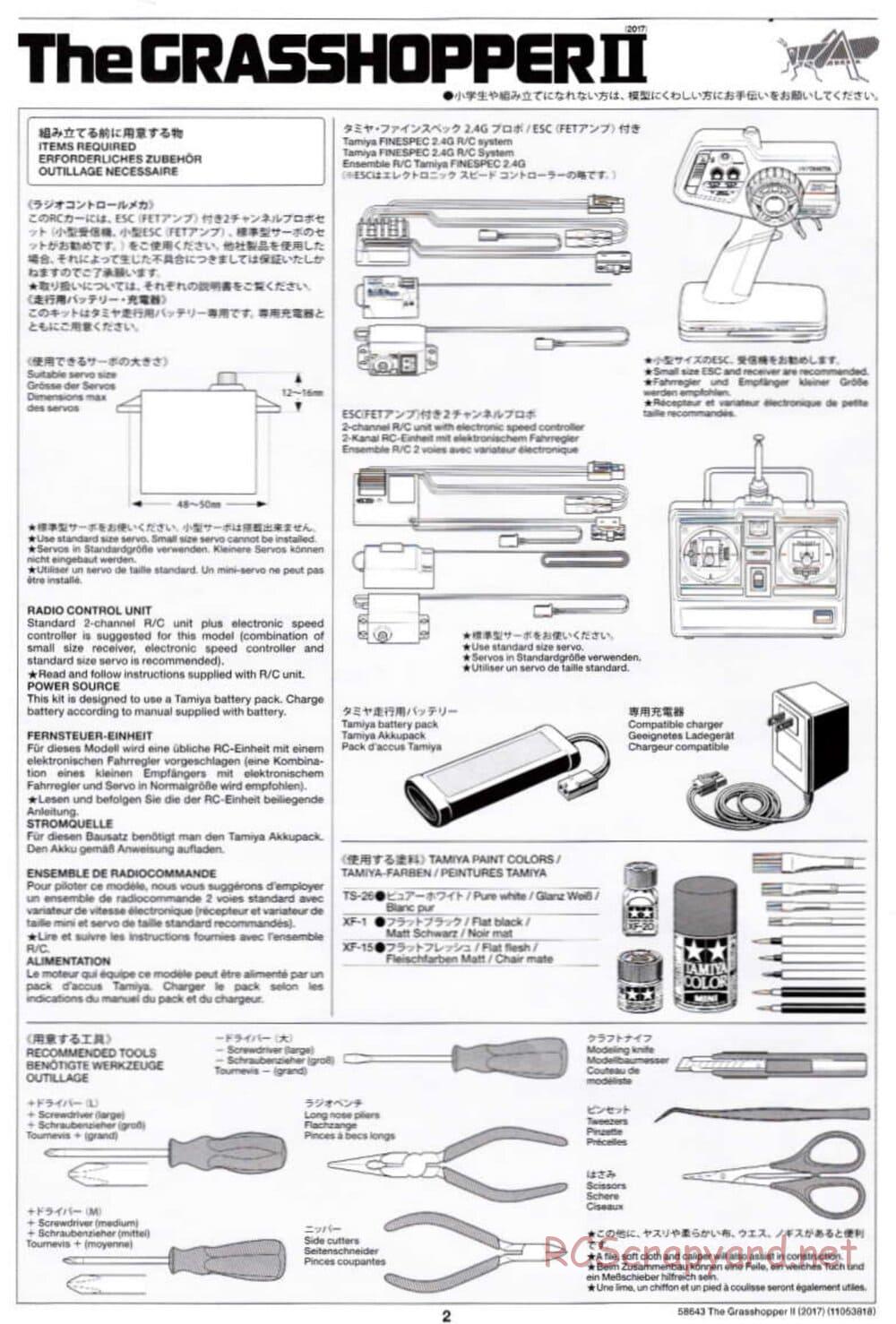 Tamiya - The Grasshopper II (2017) - GH Chassis - Manual - Page 2