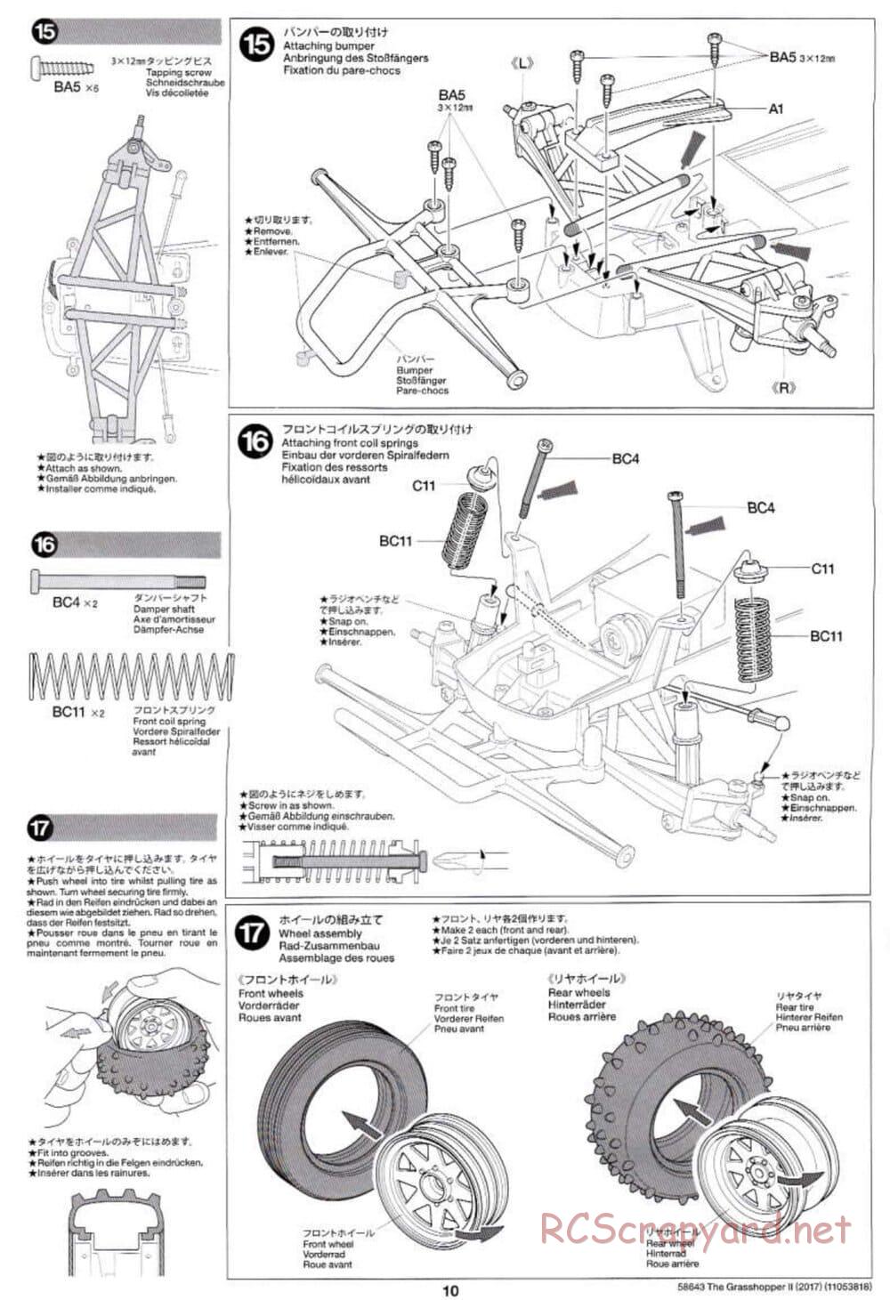 Tamiya - The Grasshopper II (2017) - GH Chassis - Manual - Page 10