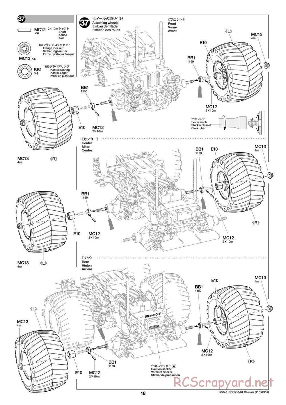 Tamiya - Konghead 6x6 - G6-01 Chassis - Manual - Page 18