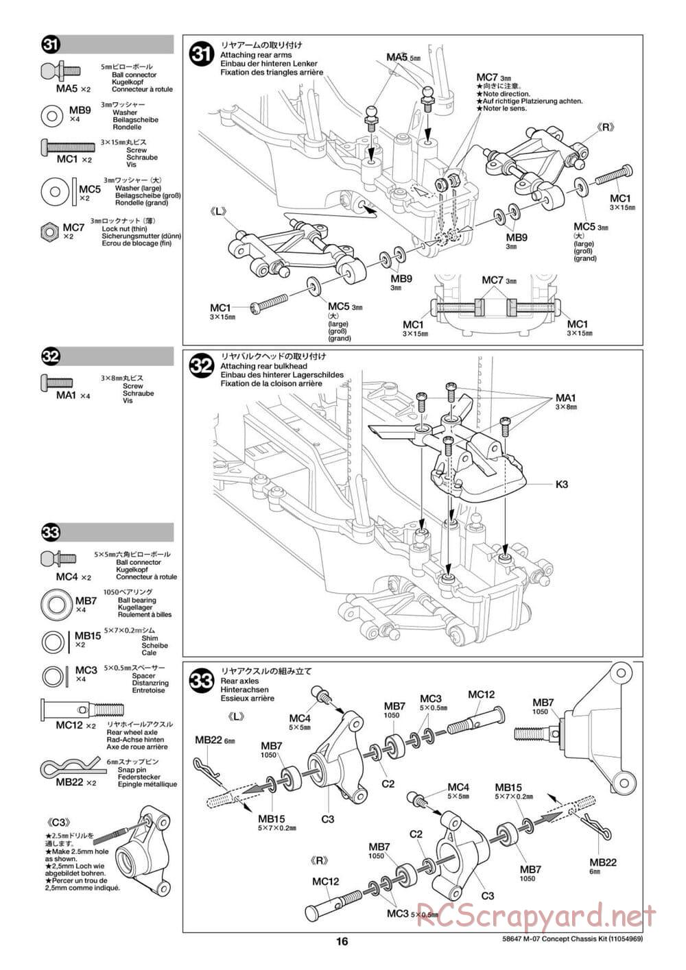 Tamiya - M-07 Concept Chassis - Manual - Page 16