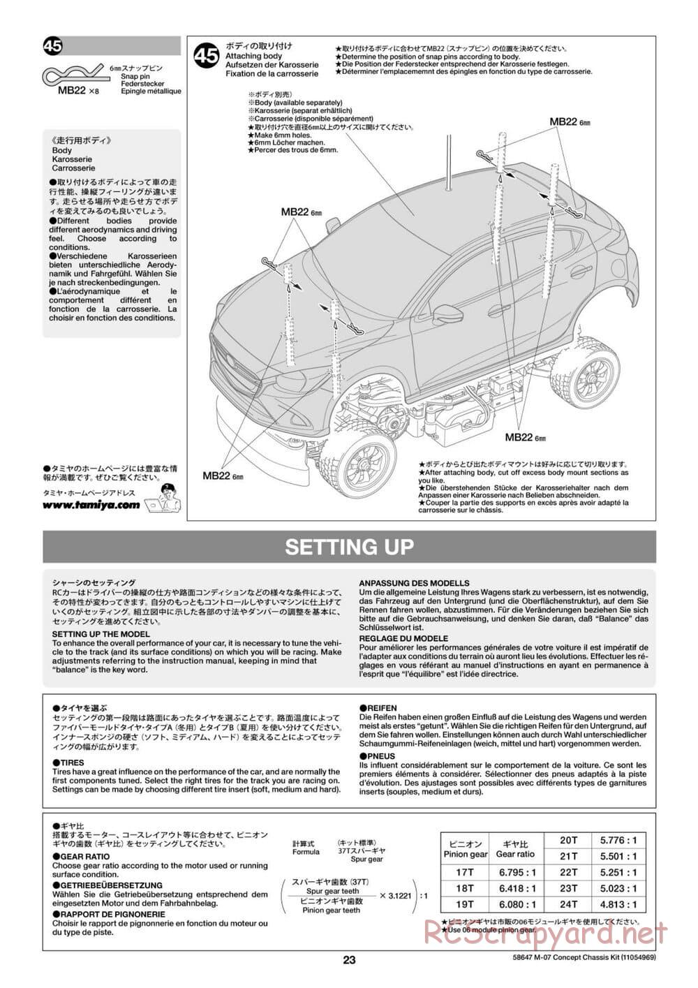 Tamiya - M-07 Concept Chassis - Manual - Page 23