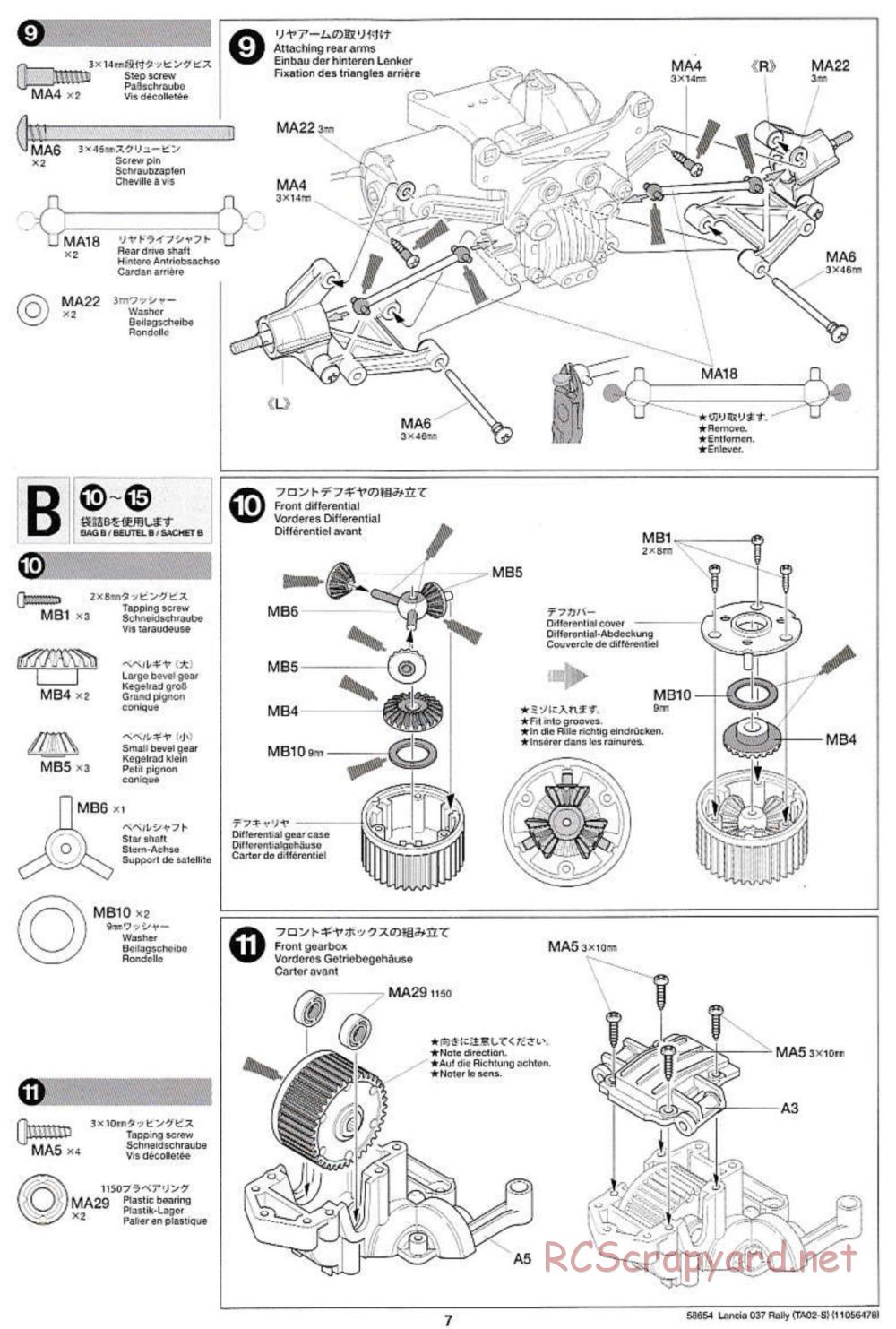 Tamiya - Lancia 037 Rally Chassis - Manual - Page 7