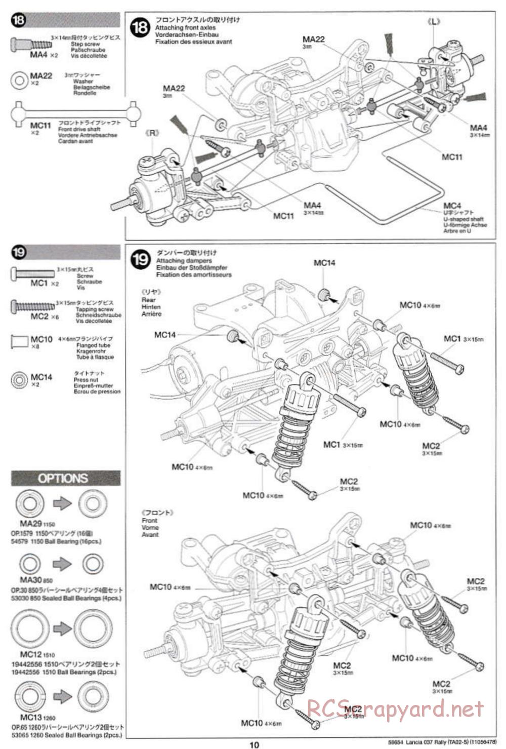 Tamiya - Lancia 037 Rally Chassis - Manual - Page 10