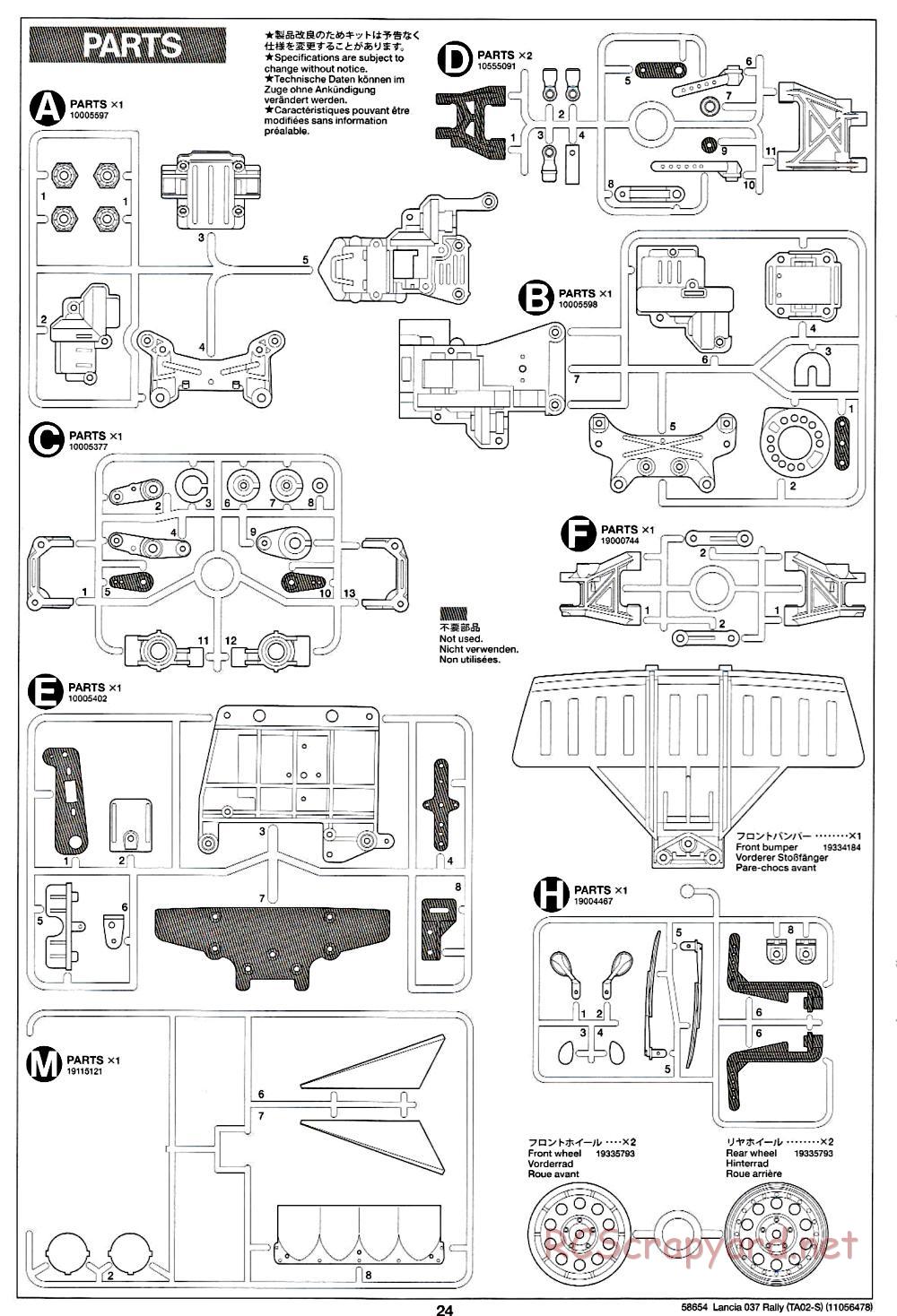 Tamiya - Lancia 037 Rally Chassis - Manual - Page 24