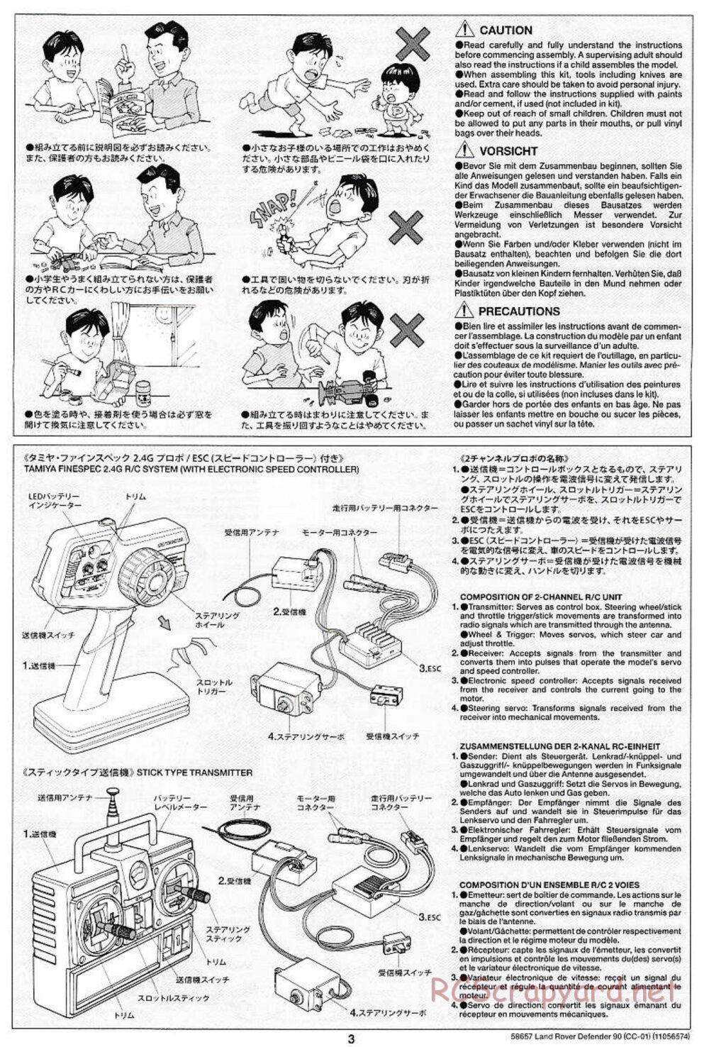 Tamiya - Land Rover Defender 90 - CC-01 Chassis - Manual - Page 3