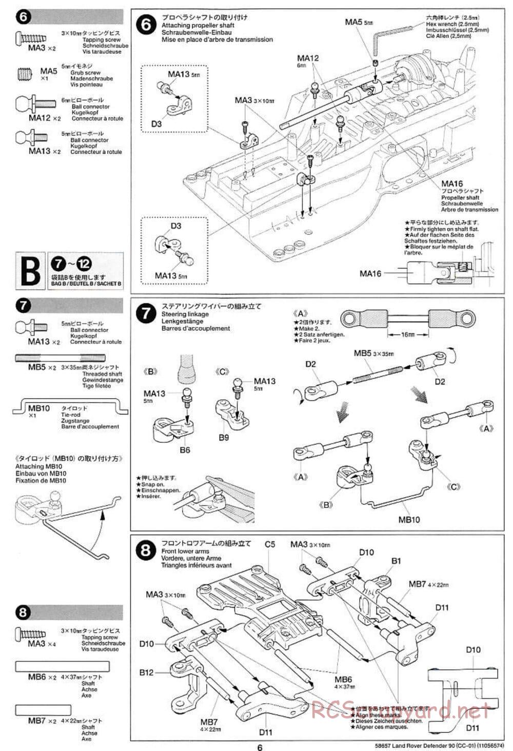 Tamiya - Land Rover Defender 90 - CC-01 Chassis - Manual - Page 6