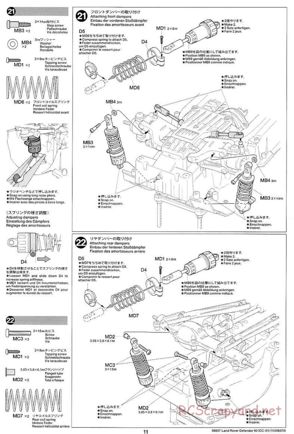 Tamiya - Land Rover Defender 90 - CC-01 Chassis - Manual - Page 11