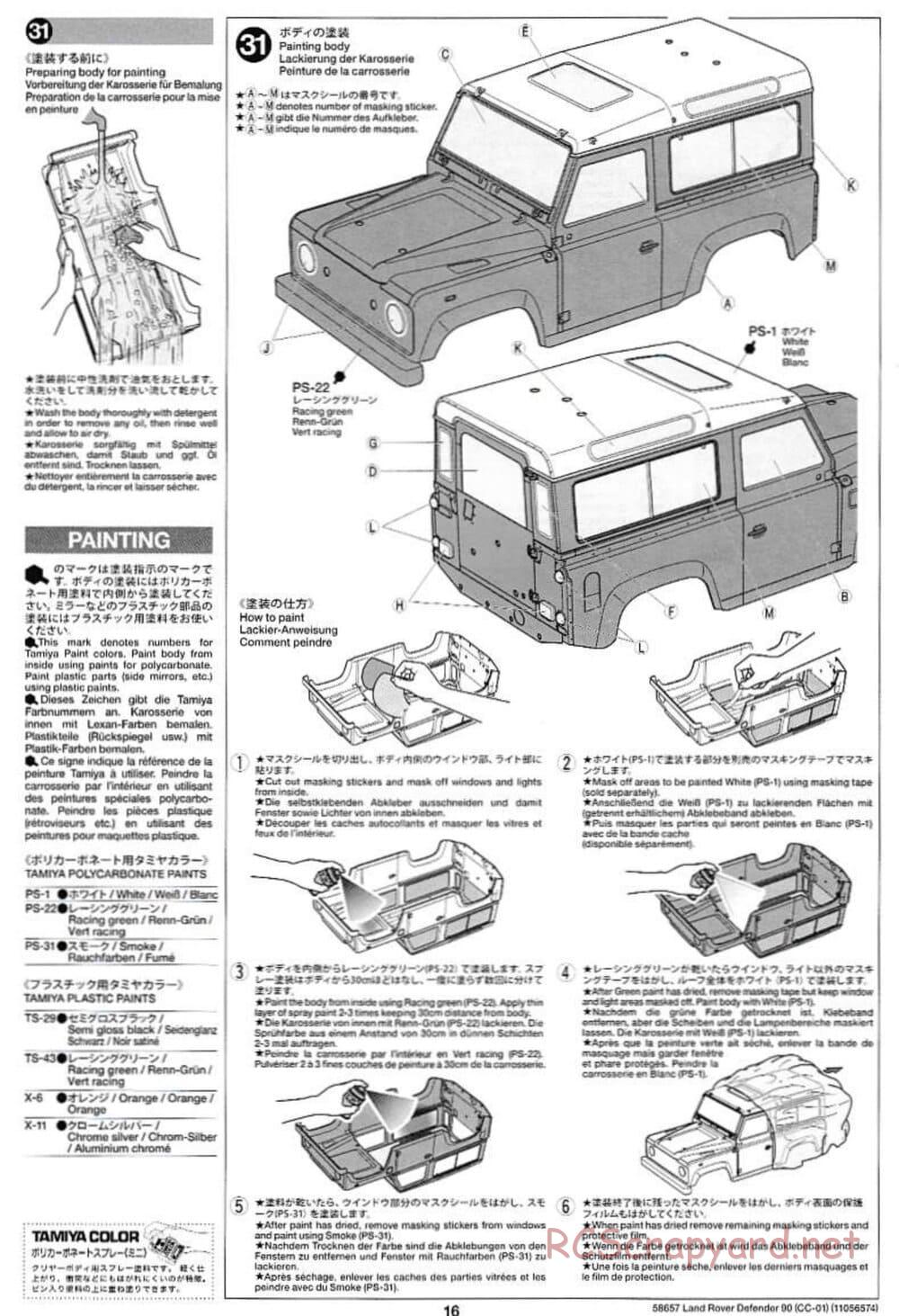 Tamiya - Land Rover Defender 90 - CC-01 Chassis - Manual - Page 16
