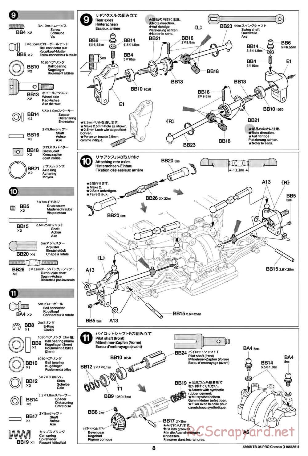 Tamiya - TB-05 Pro Chassis - Manual - Page 8