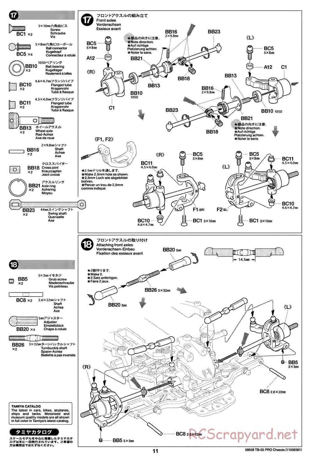 Tamiya - TB-05 Pro Chassis - Manual - Page 11