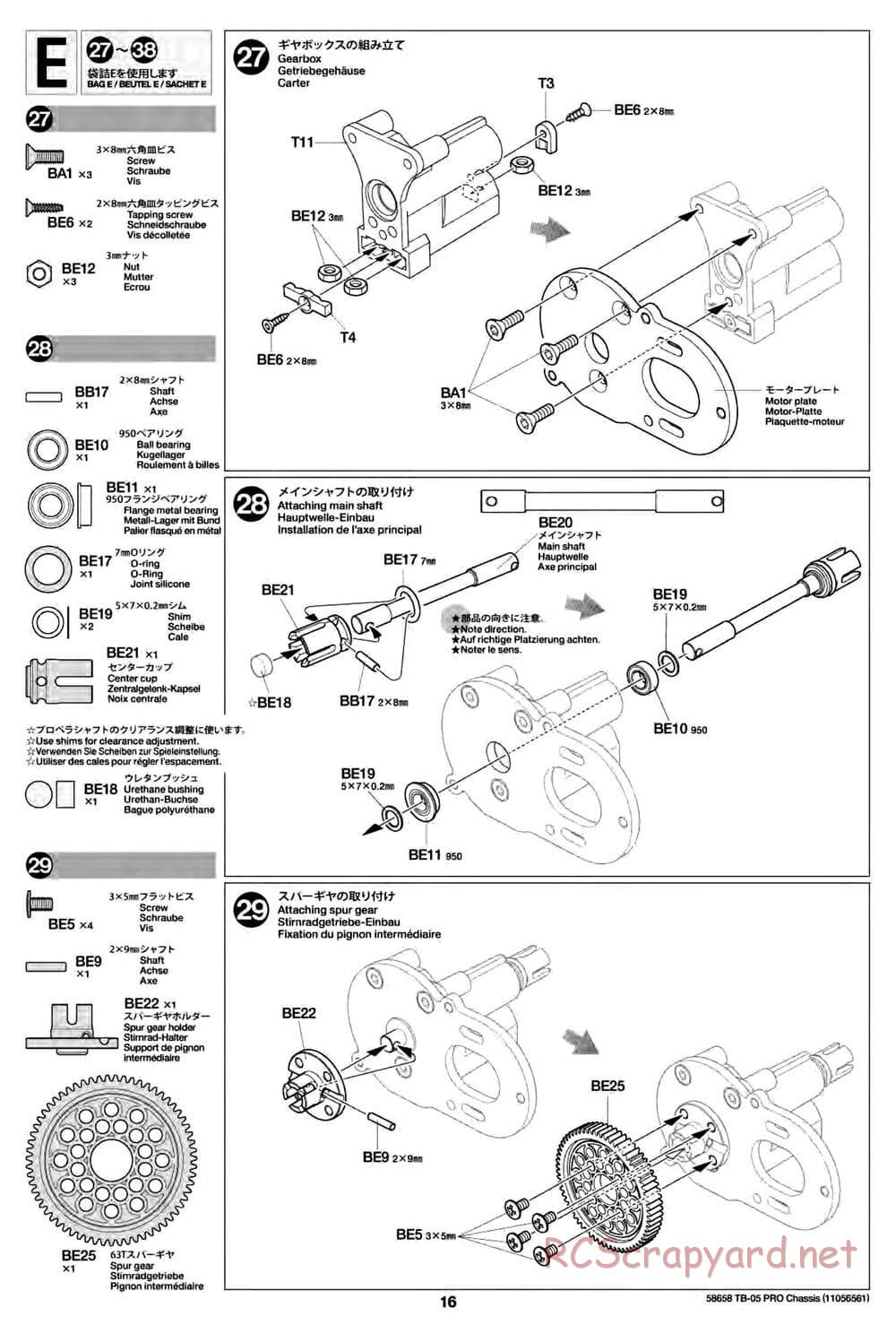Tamiya - TB-05 Pro Chassis - Manual - Page 16