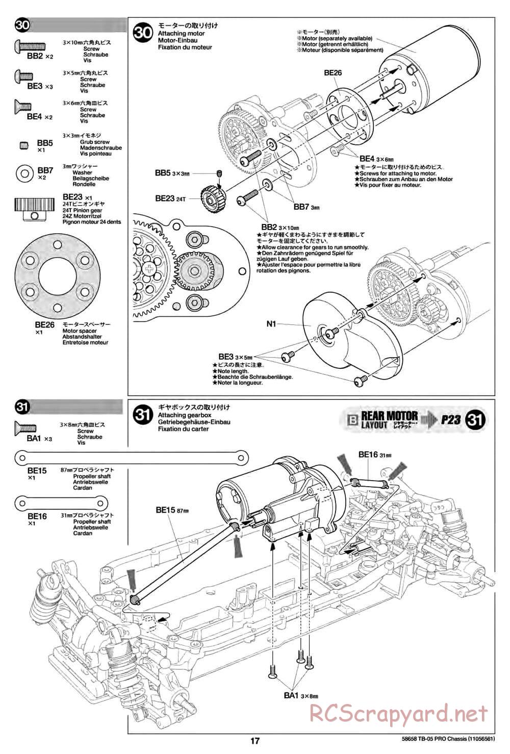 Tamiya - TB-05 Pro Chassis - Manual - Page 17