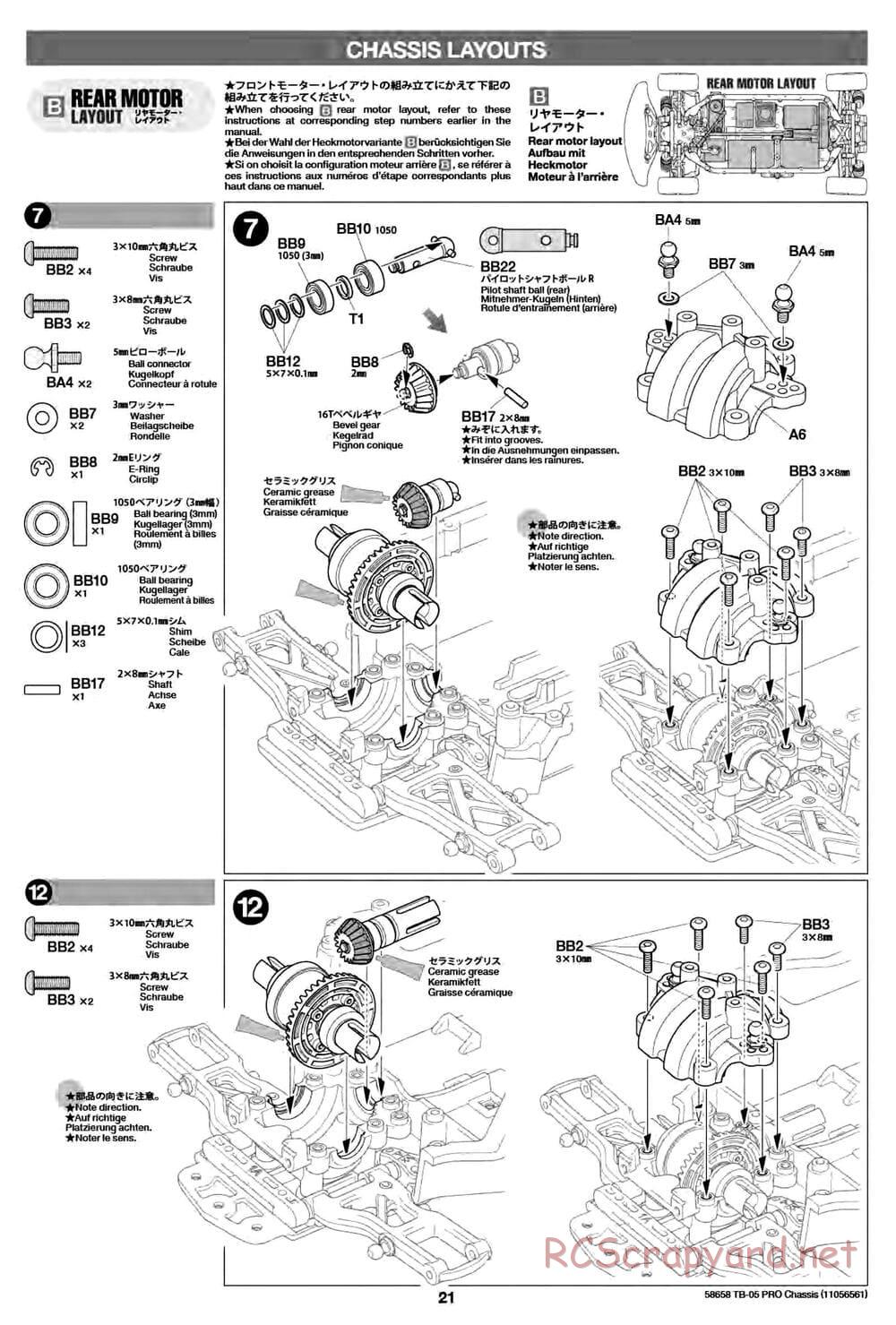 Tamiya - TB-05 Pro Chassis - Manual - Page 21
