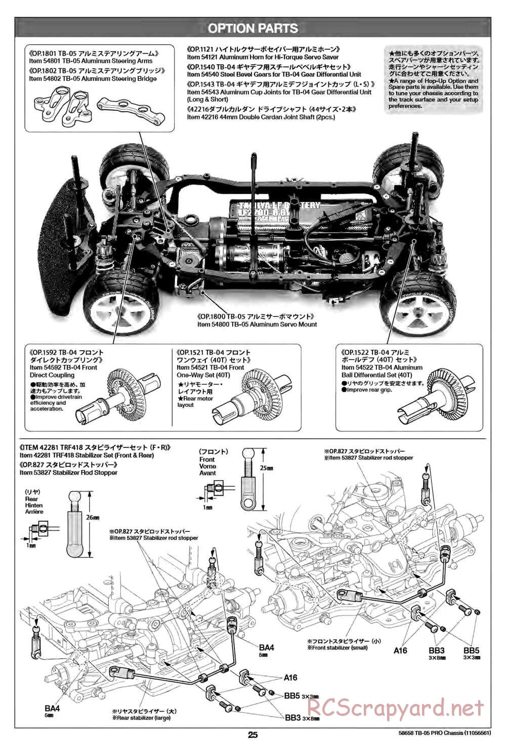 Tamiya - TB-05 Pro Chassis - Manual - Page 25