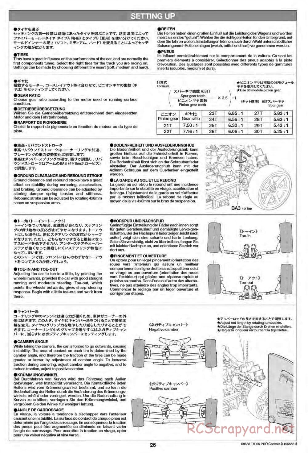 Tamiya - TB-05 Pro Chassis - Manual - Page 26