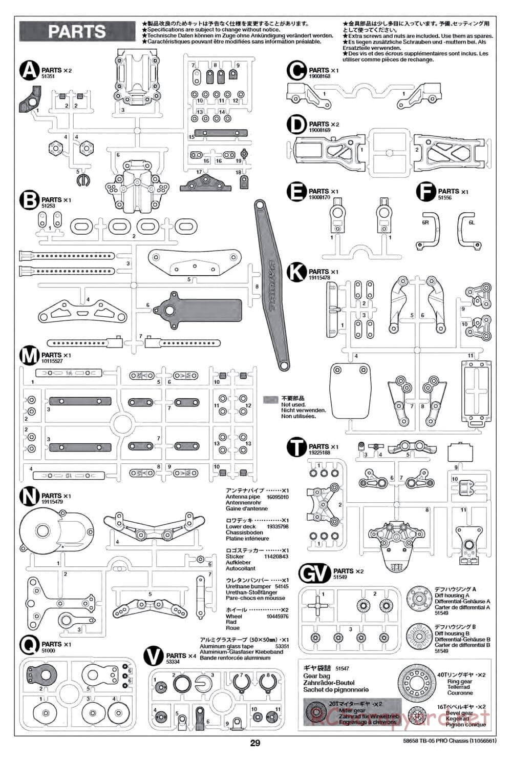 Tamiya - TB-05 Pro Chassis - Manual - Page 29