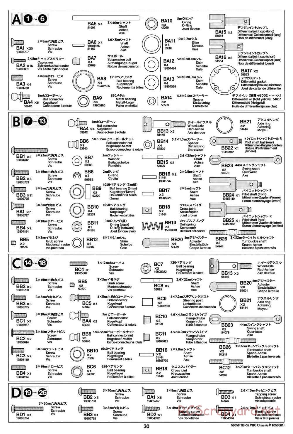 Tamiya - TB-05 Pro Chassis - Manual - Page 30