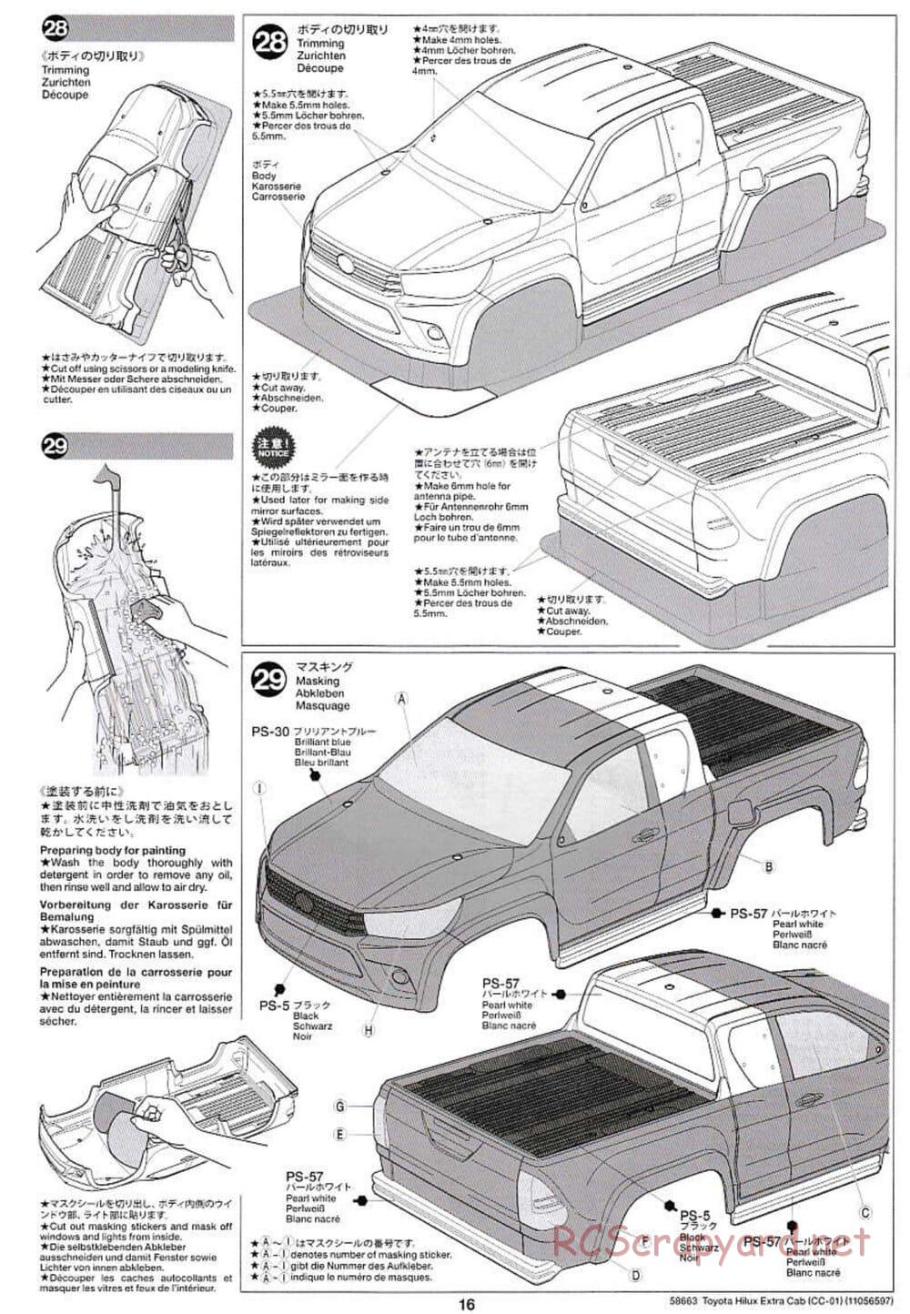 Tamiya - Toyota Hilux Extra Cab - CC-01 Chassis - Manual - Page 16