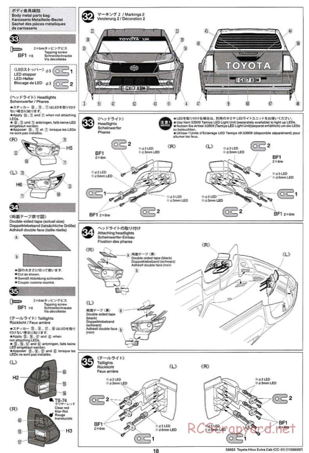 Tamiya - Toyota Hilux Extra Cab - CC-01 Chassis - Manual - Page 18