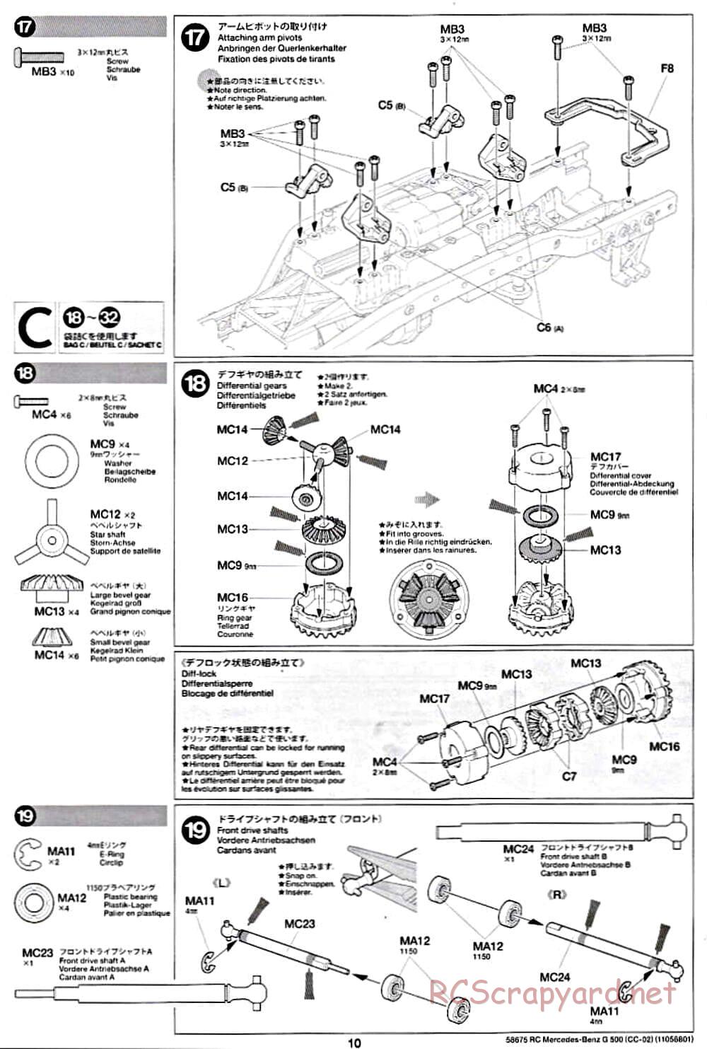 Tamiya - Mercedes-Benz G500 - CC-02 Chassis - Manual - Page 10