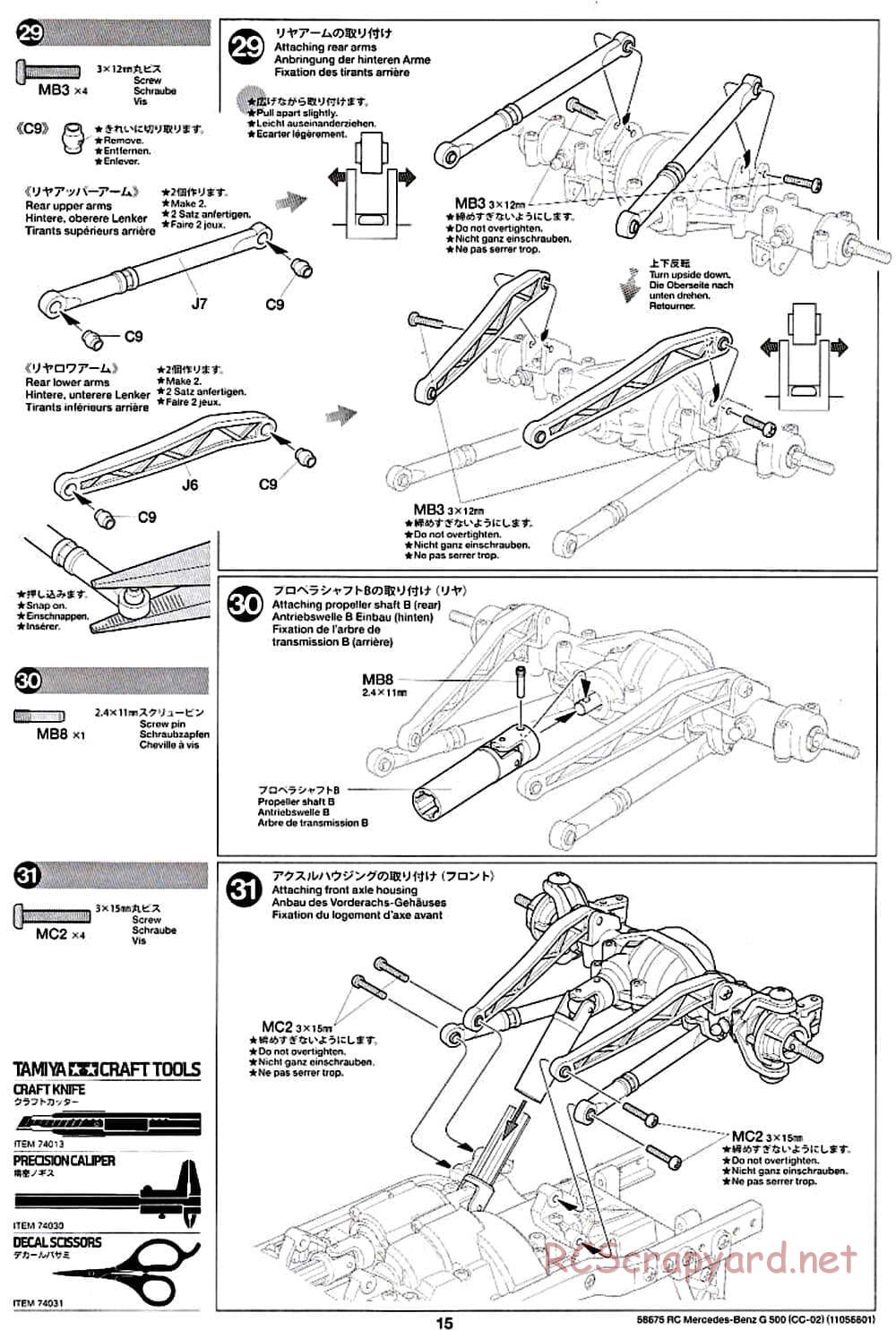 Tamiya - Mercedes-Benz G500 - CC-02 Chassis - Manual - Page 15
