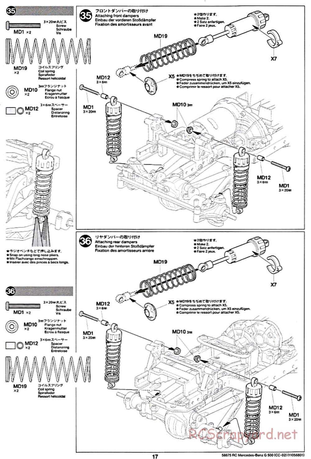 Tamiya - Mercedes-Benz G500 - CC-02 Chassis - Manual - Page 17