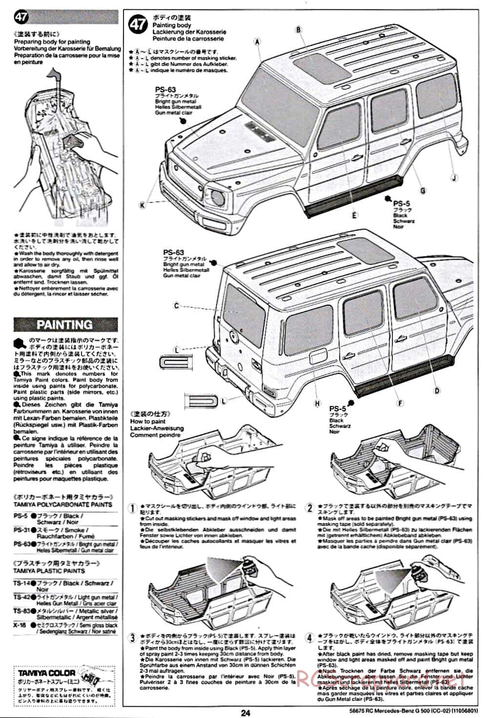 Tamiya - Mercedes-Benz G500 - CC-02 Chassis - Manual - Page 24