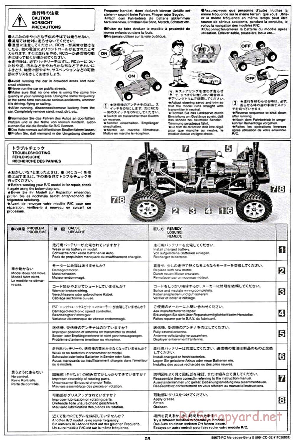 Tamiya - Mercedes-Benz G500 - CC-02 Chassis - Manual - Page 28