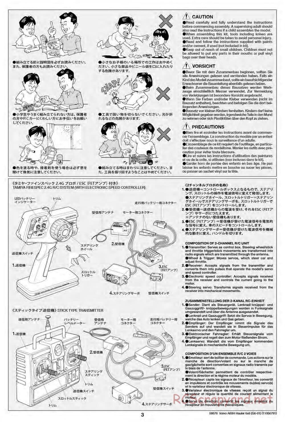 Tamiya - Volvo A60H Dump Truck 6x6 - G6-01 Chassis - Manual - Page 3