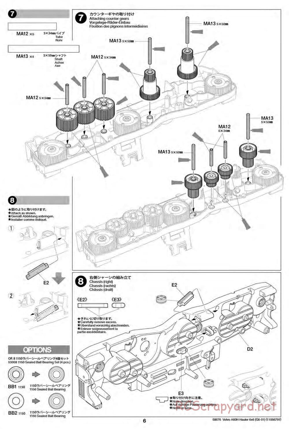 Tamiya - Volvo A60H Dump Truck 6x6 - G6-01 Chassis - Manual - Page 6