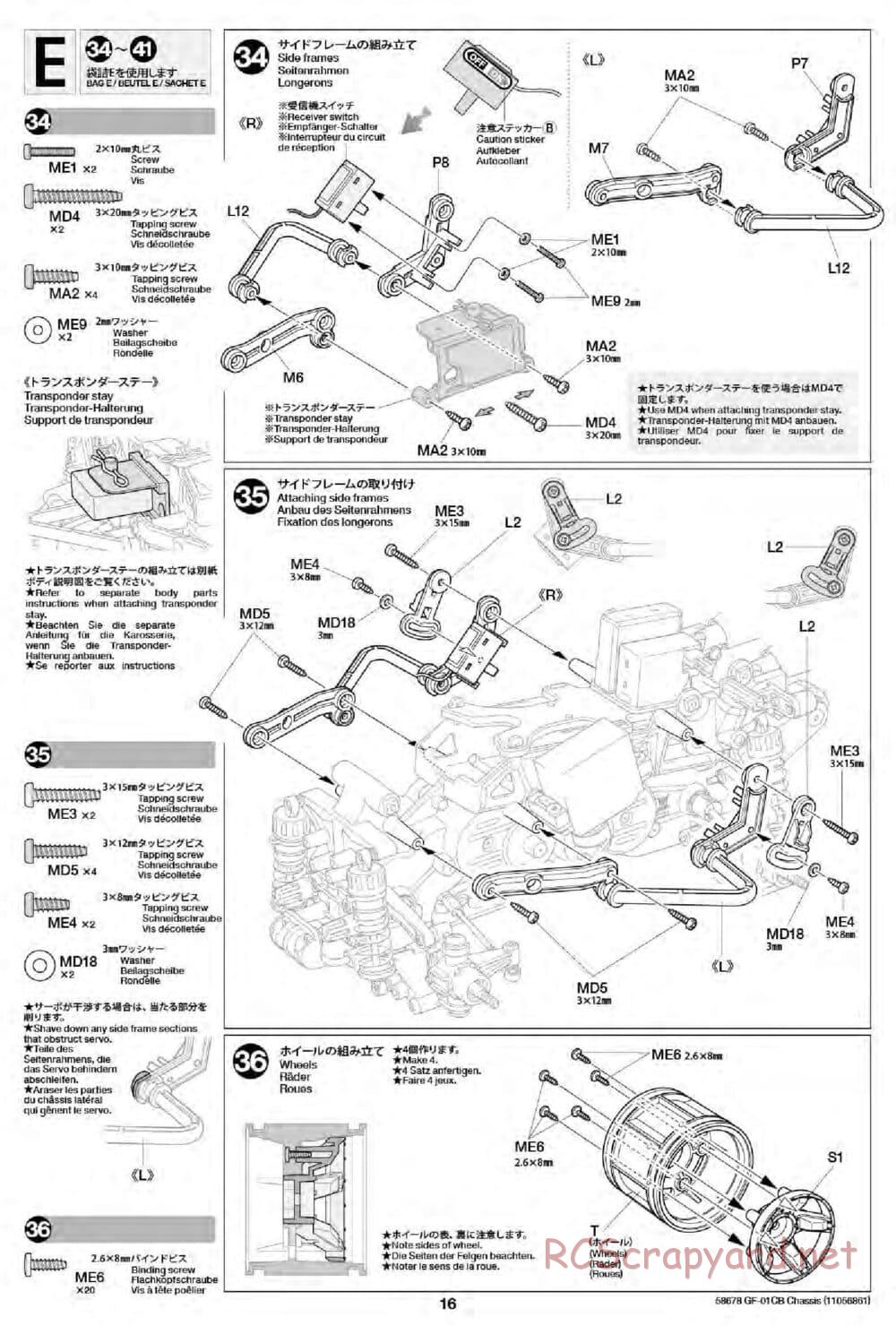 Tamiya - Comical Avante - GF-01CB Chassis - Manual - Page 18
