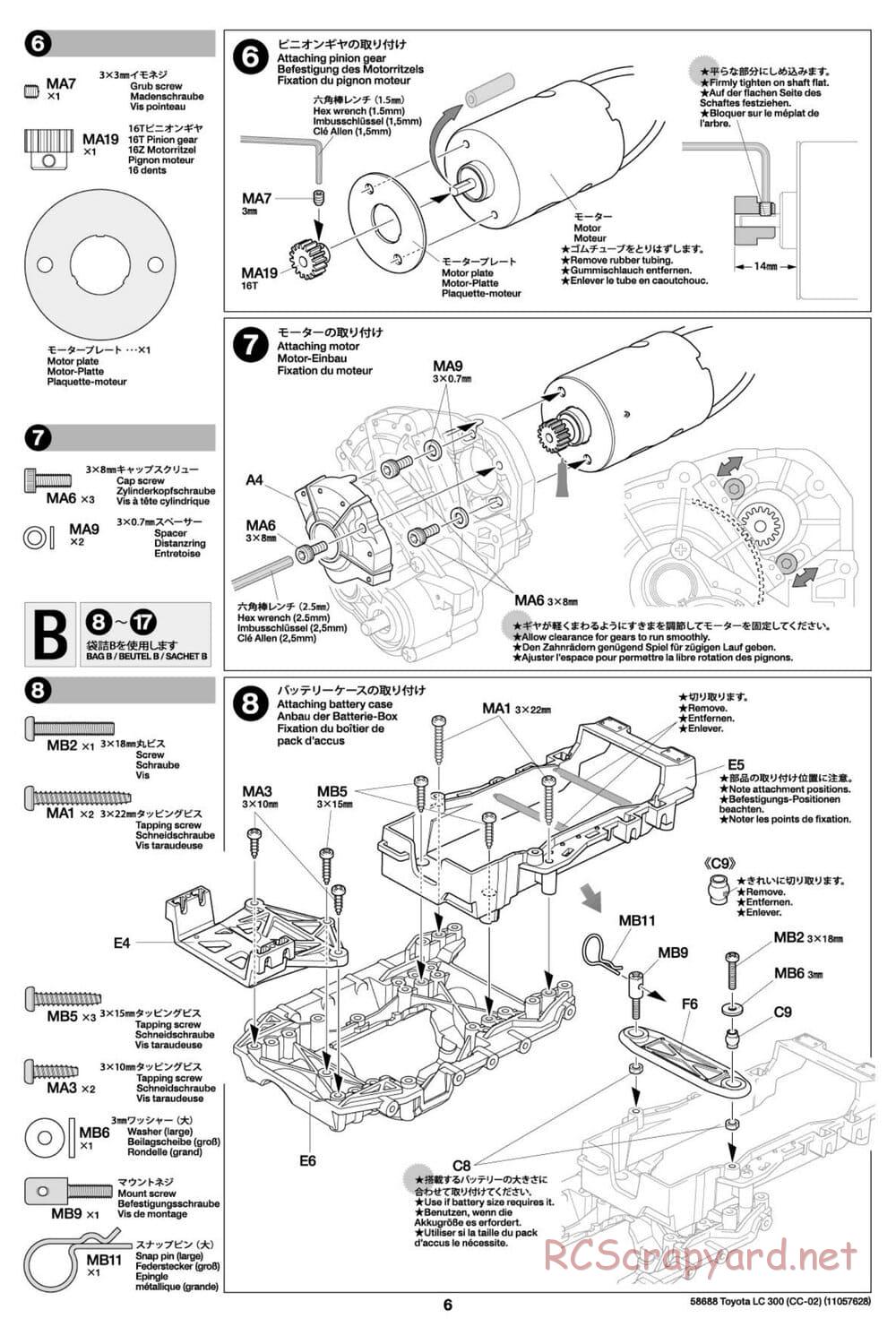 Tamiya - Toyota Land Cruiser 300 - CC-02 Chassis - Manual - Page 6